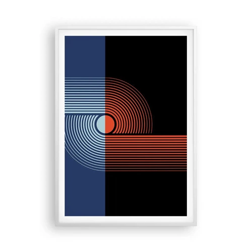 Plakat w białej ramie - W geometrycznym uścisku - 70x100 cm