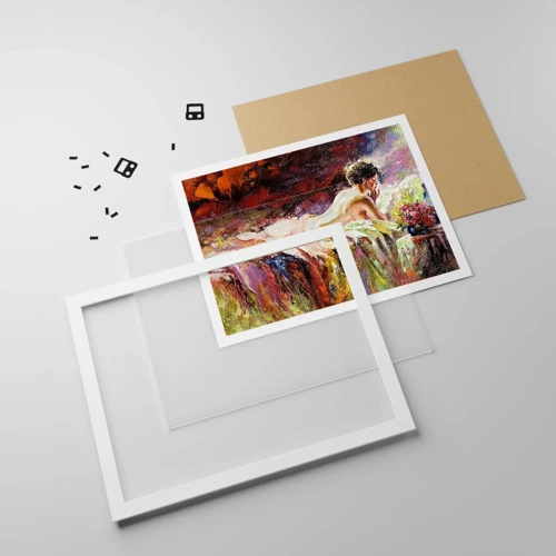 Plakat w białej ramie - Zamyślona Wenus - 100x70 cm