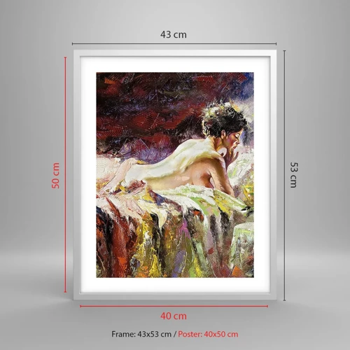 Plakat w białej ramie - Zamyślona Wenus - 40x50 cm