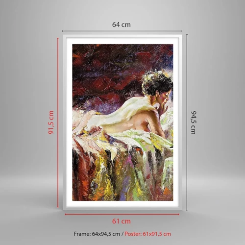Plakat w białej ramie - Zamyślona Wenus - 61x91 cm