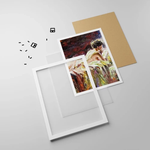 Plakat w białej ramie - Zamyślona Wenus - 61x91 cm