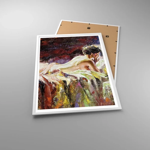 Plakat w białej ramie - Zamyślona Wenus - 70x100 cm