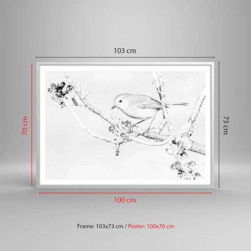 Plakat w białej ramie - Zimowy poranek - 100x70 cm