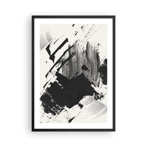 Plakat w czarnej ramie - Abstrakcja – ekspresja czerni - 50x70 cm