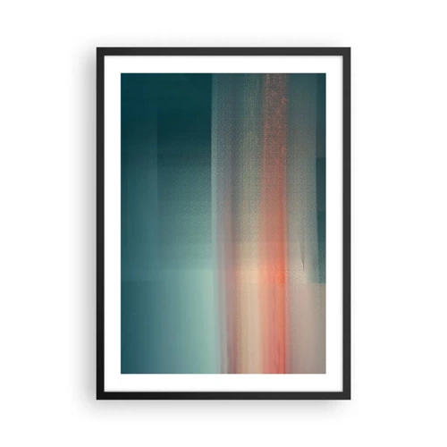 Plakat w czarnej ramie - Abstrakcja: fale światła - 50x70 cm
