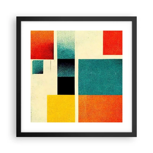 Plakat w czarnej ramie - Abstrakcja geometryczna – dobra energia - 40x40 cm