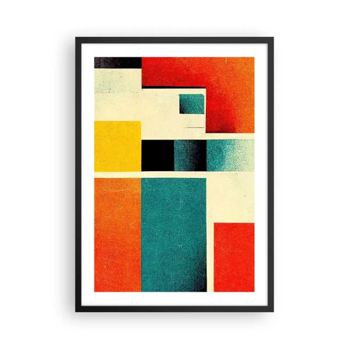 Plakat w czarnej ramie - Abstrakcja geometryczna – dobra energia - 50x70 cm