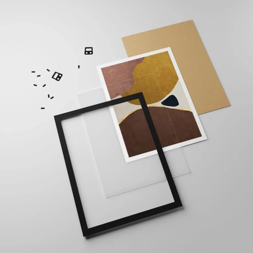 Plakat w czarnej ramie - Abstrakcja – miejsce w przestrzeni - 50x70 cm