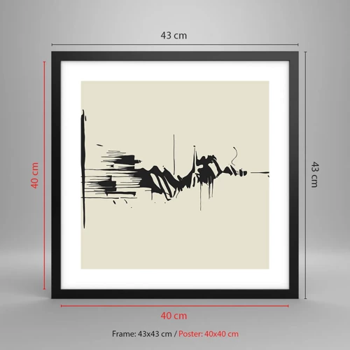 Plakat w czarnej ramie - Abstrakcja pośpieszna - 40x40 cm