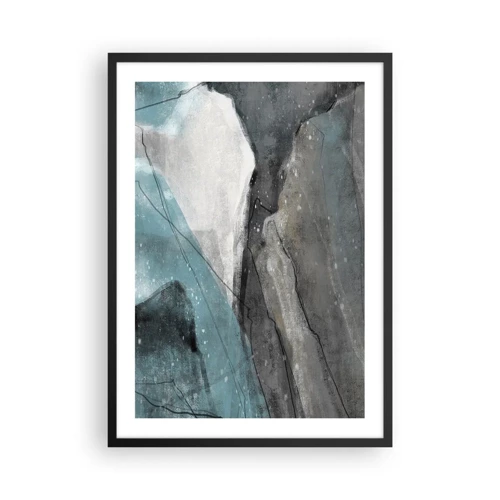 Plakat w czarnej ramie - Abstrakcja: skały i lód - 50x70 cm