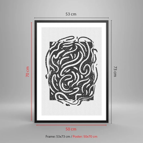 Plakat w czarnej ramie - Abstrakcja: taniec radości - 50x70 cm