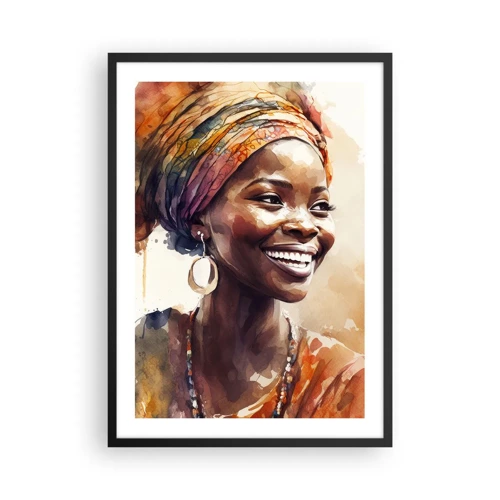 Plakat w czarnej ramie - Afrykańska królowa - 50x70 cm
