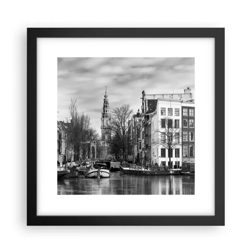 Plakat w czarnej ramie - Amsterdamskie klimaty - 30x30 cm