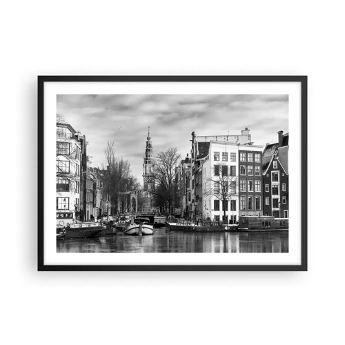 Plakat w czarnej ramie - Amsterdamskie klimaty - 70x50 cm