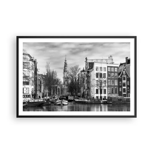 Plakat w czarnej ramie - Amsterdamskie klimaty - 91x61 cm