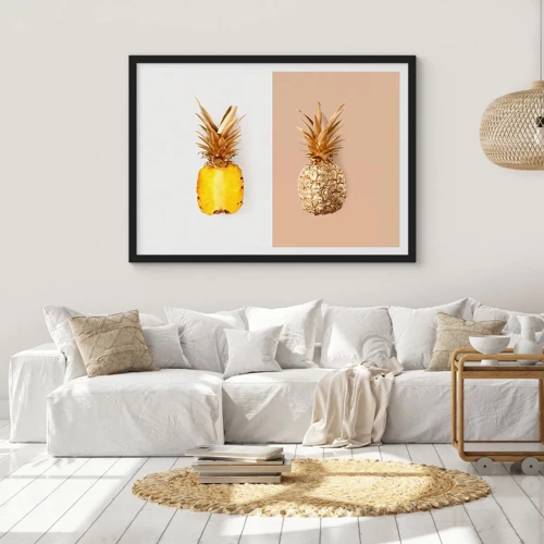 Plakat w czarnej ramie - Ananas dla nas - 40x30 cm