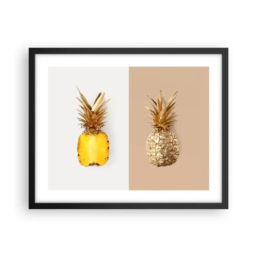 Plakat w czarnej ramie - Ananas dla nas - 50x40 cm