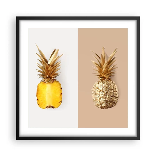 Plakat w czarnej ramie - Ananas dla nas - 50x50 cm