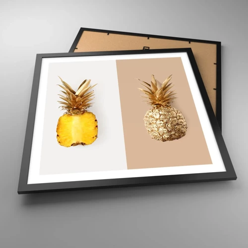 Plakat w czarnej ramie - Ananas dla nas - 50x50 cm