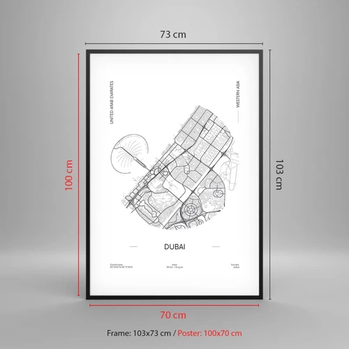 Plakat w czarnej ramie - Anatomia Dubaju - 70x100 cm