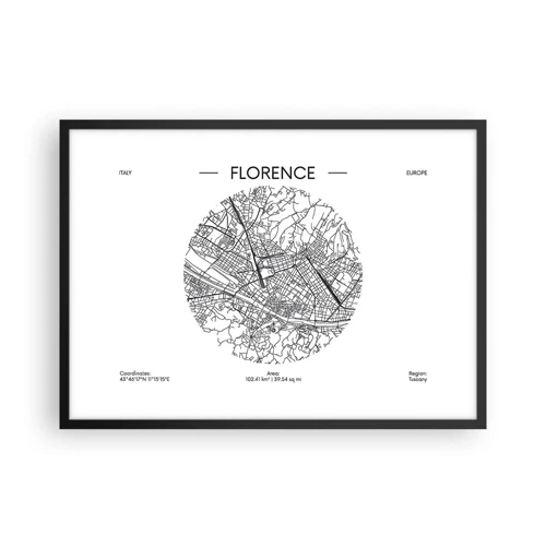 Plakat w czarnej ramie - Anatomia Florencji - 70x50 cm