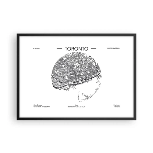 Plakat w czarnej ramie - Anatomia Toronto - 70x50 cm