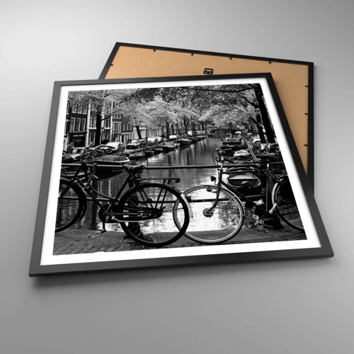 Plakat w czarnej ramie - Bardzo holenderski widok - 60x60 cm