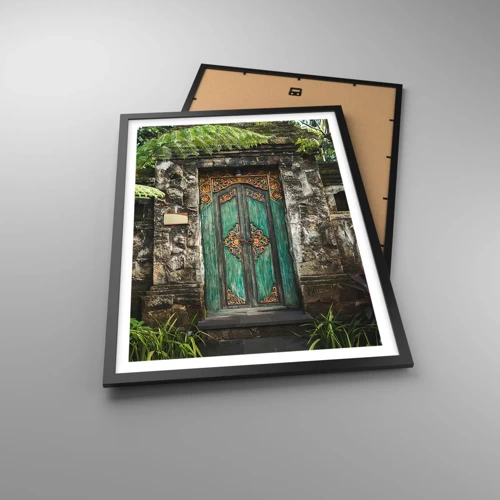 Plakat w czarnej ramie - Drzwi do egzotycznego świata - 50x70 cm