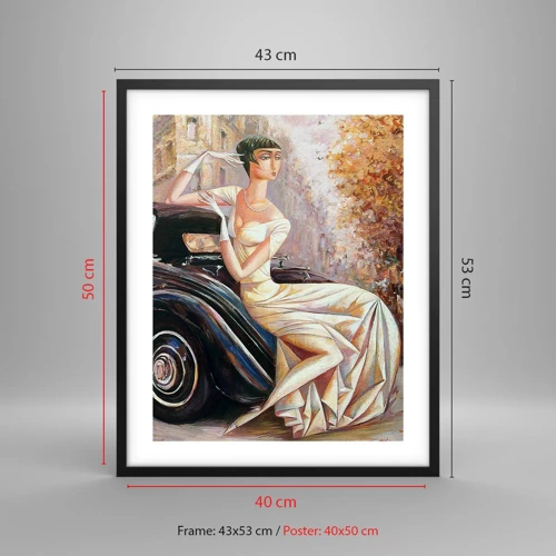 Plakat w czarnej ramie - Elegancja w stylu retro - 40x50 cm