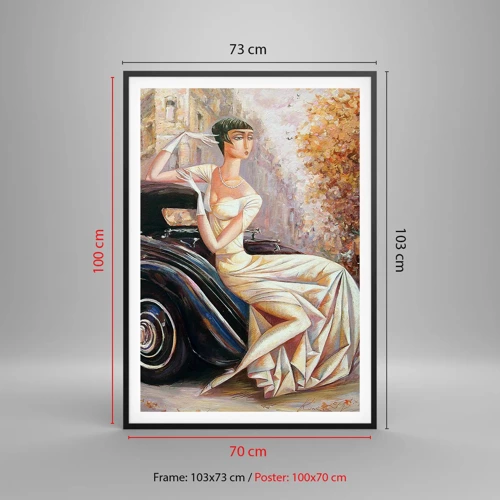 Plakat w czarnej ramie - Elegancja w stylu retro - 70x100 cm