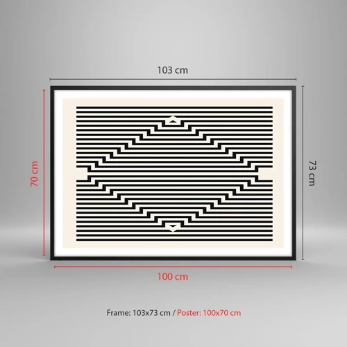 Plakat w czarnej ramie - Geometryczna iluzja - 100x70 cm