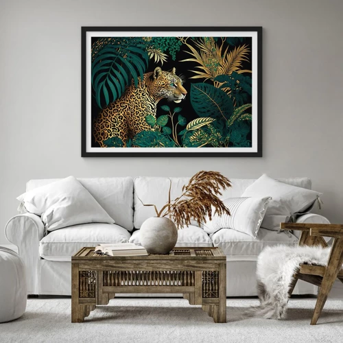 Plakat w czarnej ramie - Gospodarz w dżungli - 70x50 cm