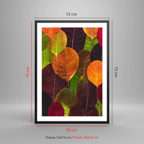 Plakat w czarnej ramie - Jesienna mozaika - 50x70 cm