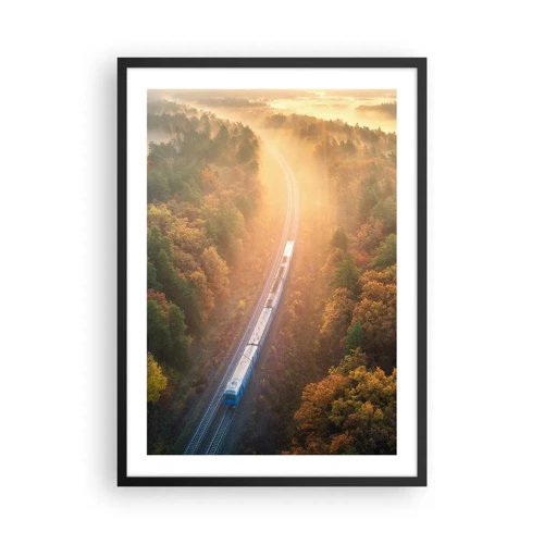 Plakat w czarnej ramie - Jesienna podróż - 50x70 cm