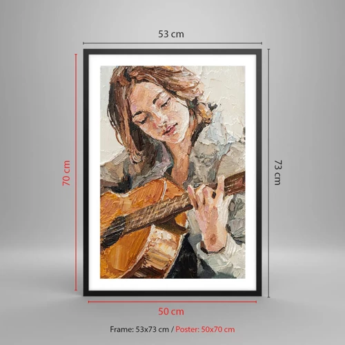 Plakat w czarnej ramie - Koncert na gitarę i dziewczęce serce - 50x70 cm