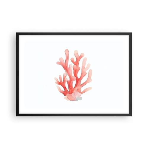 Plakat w czarnej ramie - Koral koloru koralowego - 70x50 cm