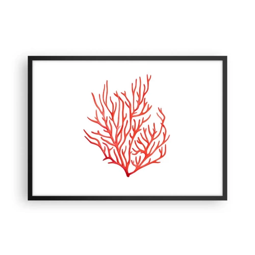 Plakat w czarnej ramie - Koralowy filigran - 70x50 cm