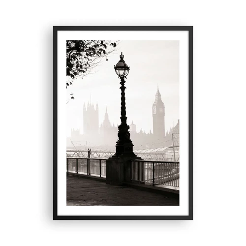 Plakat w czarnej ramie - Londyński poranek - 50x70 cm