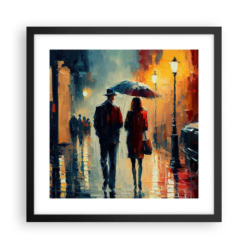 Plakat w czarnej ramie - Miejska love story - 40x40 cm