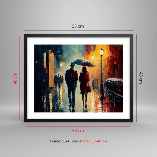 Plakat w czarnej ramie - Miejska love story - 50x40 cm