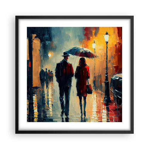 Plakat w czarnej ramie - Miejska love story - 50x50 cm