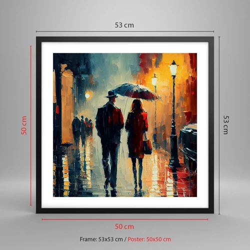 Plakat w czarnej ramie - Miejska love story - 50x50 cm