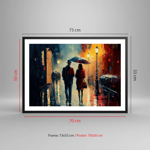 Plakat w czarnej ramie - Miejska love story - 70x50 cm