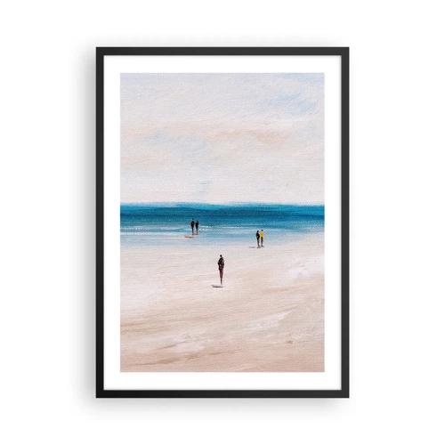 Plakat w czarnej ramie - Naturalna potrzeba - Minimalistyczna scena plażowa - 50x70cm