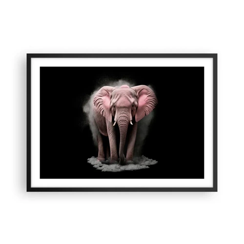 Plakat w czarnej ramie - Nie myśl o różowym słoniu! - 70x50 cm