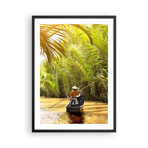 Plakat w czarnej ramie - Palmowym wąwozem - 50x70 cm