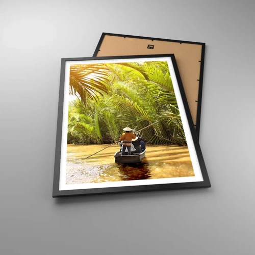 Plakat w czarnej ramie - Palmowym wąwozem - 50x70 cm