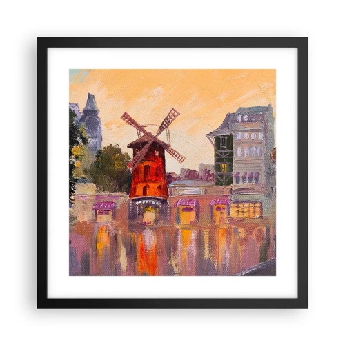 Plakat w czarnej ramie - Paryskie ikony – Moulin Rouge - 40x40 cm