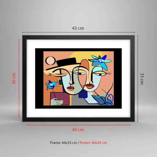 Plakat w czarnej ramie - Picassowskie randez vous - 40x30 cm