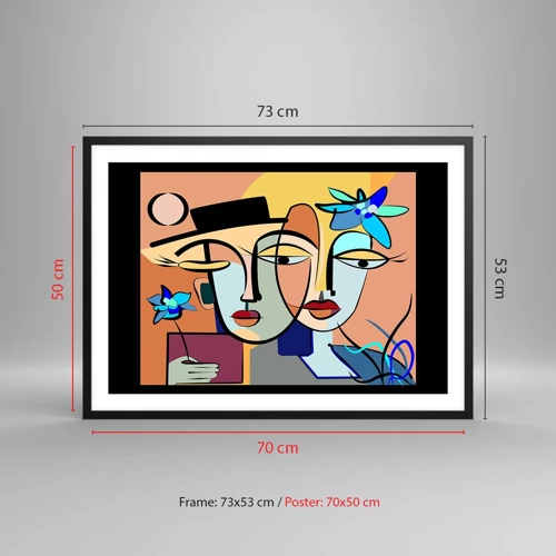 Plakat w czarnej ramie - Picassowskie randez vous - 70x50 cm